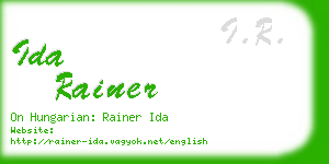 ida rainer business card